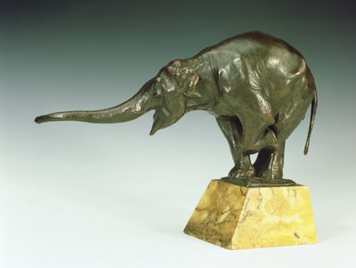 Bettelnder Elefant (Bronze mit Marmorsockel) von Rembrandt Bugatti